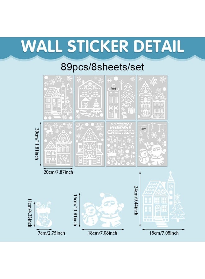 نيبمينينت زينة نافذة زجاجية بيضاء لعيد الميلاد