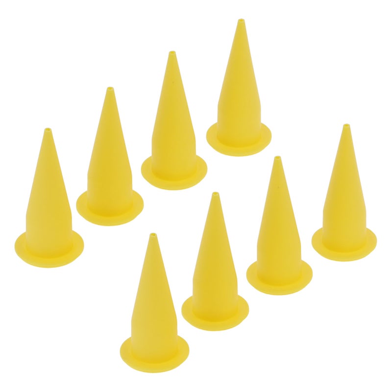 8PCS Cone Nozzle PE Plastic Reusable Yellow Corrosion Resistance for Glass Cement - Image 1