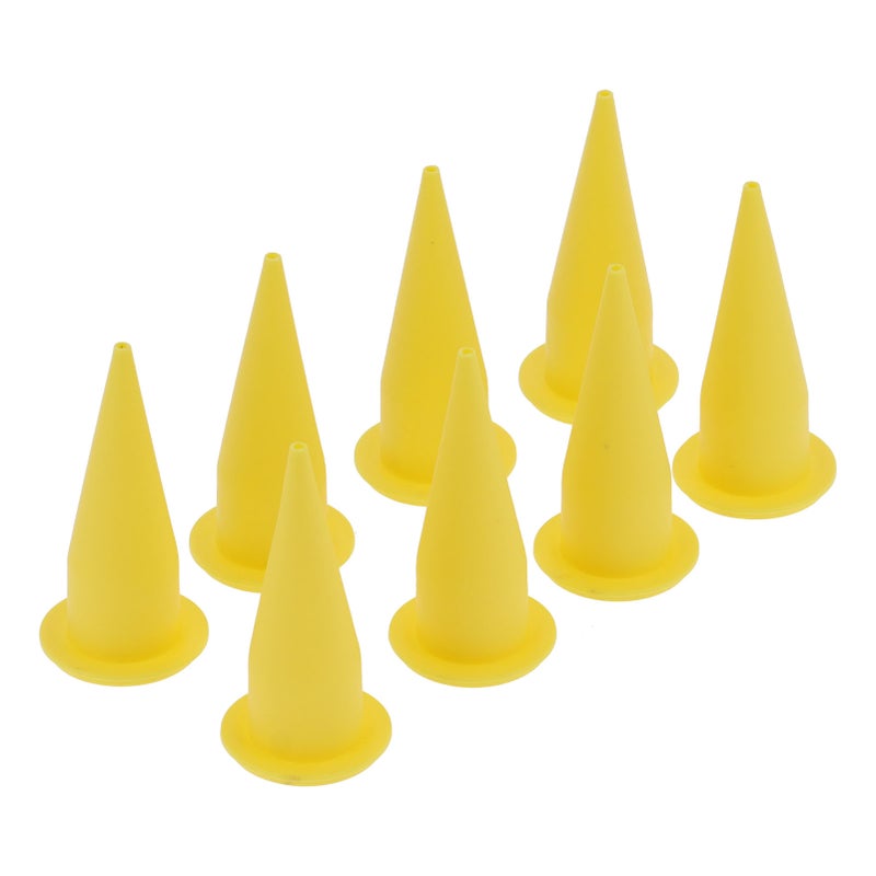8PCS Cone Nozzle PE Plastic Reusable Yellow Corrosion Resistance for Glass Cement - Image 4