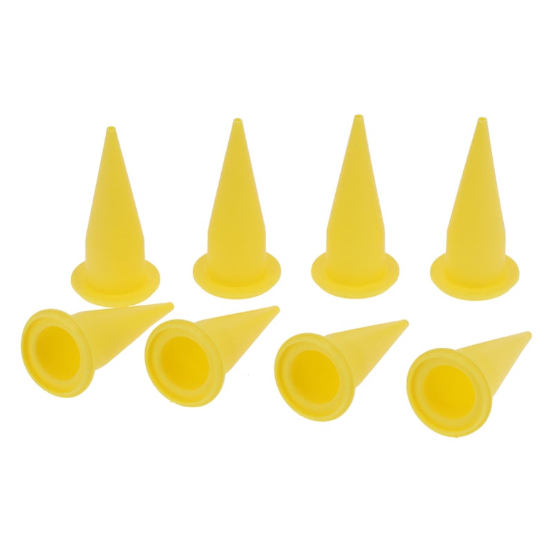 8PCS Cone Nozzle PE Plastic Reusable Yellow Corrosion Resistance for Glass Cement - Image 3