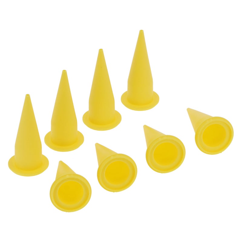 8PCS Cone Nozzle PE Plastic Reusable Yellow Corrosion Resistance for Glass Cement - Image 2