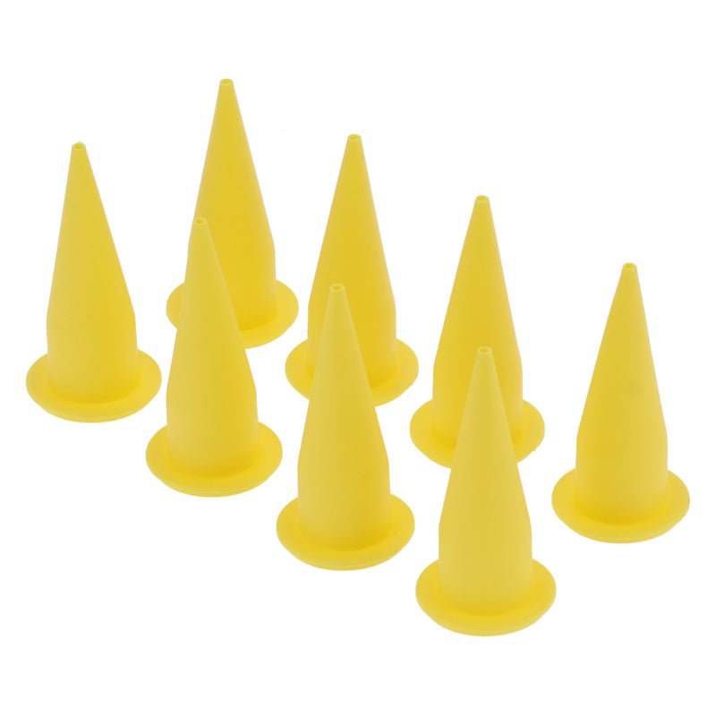 8PCS Cone Nozzle PE Plastic Reusable Yellow Corrosion Resistance for Glass Cement - Image 5