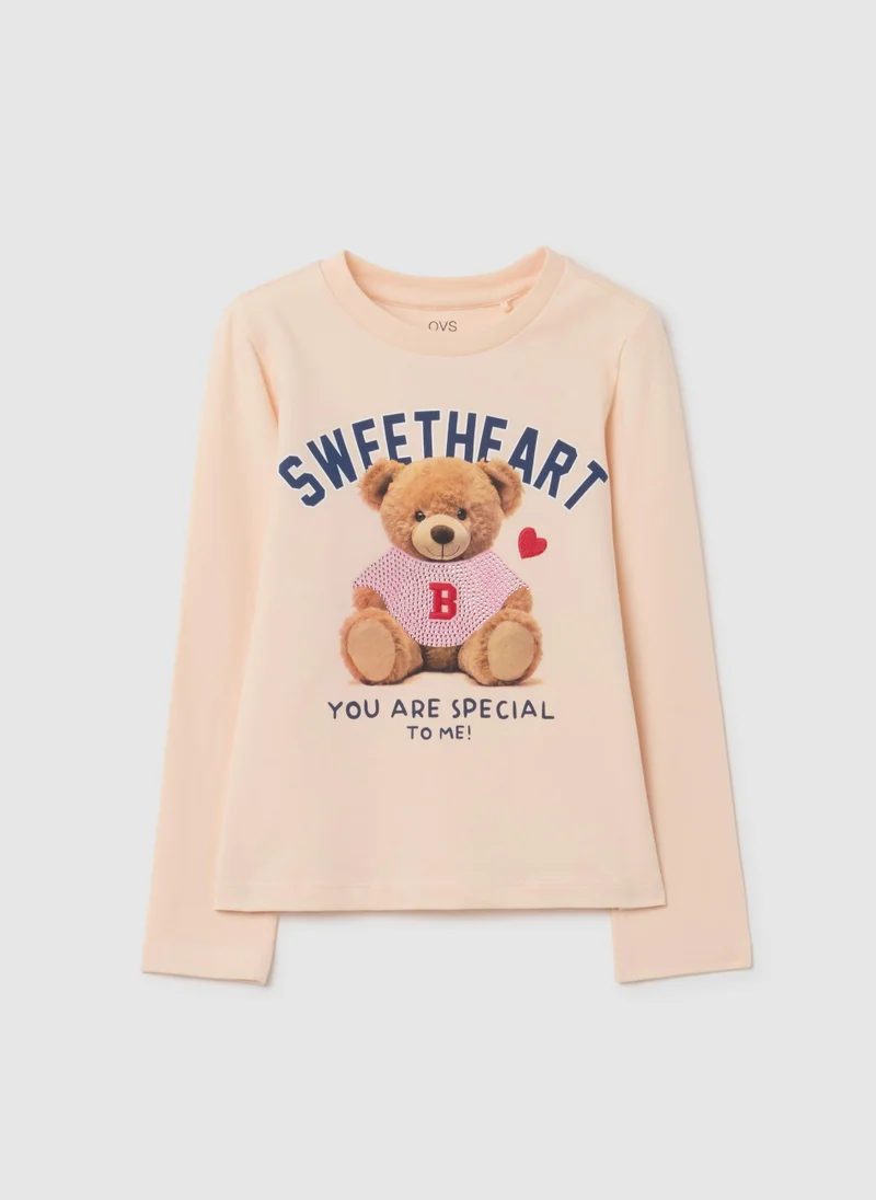 Ovs OVS Girls' Beige Cotton Regular Fit Sweater