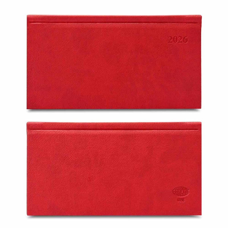 FIS مفكرة فايز 2026 رفيعة، حجم رفيع 170x90 مم، غلاف صلب، مواد بولي يوريثان إيطالية، تنسيق أسبوعي، عرض أفقي، إنجليزي، ورق إيطالي عاجي 70 جرام، غلاف ماروني - FSDI57E26MR - Image 2