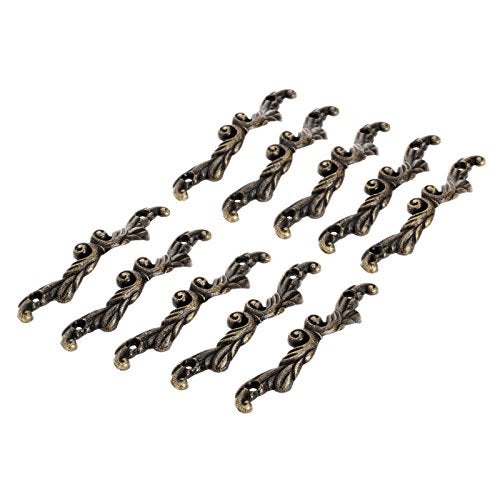 dophee 10Pcs Antique Brass Decorative Pull Handle for Mini Jewelry Box Drawer Cabinet Chest Decoration Arch Shape 2.95" x 0.59"- Large - Image 1