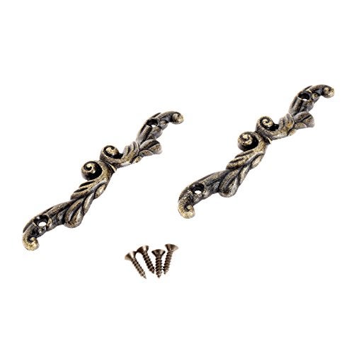 dophee 10Pcs Antique Brass Decorative Pull Handle for Mini Jewelry Box Drawer Cabinet Chest Decoration Arch Shape 2.95" x 0.59"- Large - Image 3