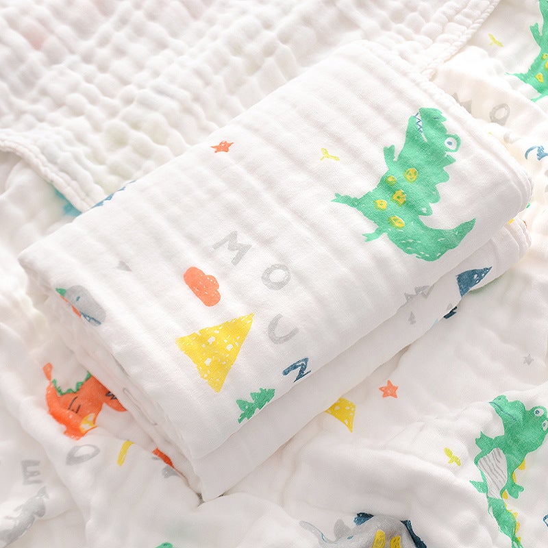 Pure Cotton 6-Layer Gauze Baby Towel & Swaddle Blanket for Newborns – Soft, Absorbent, Safe