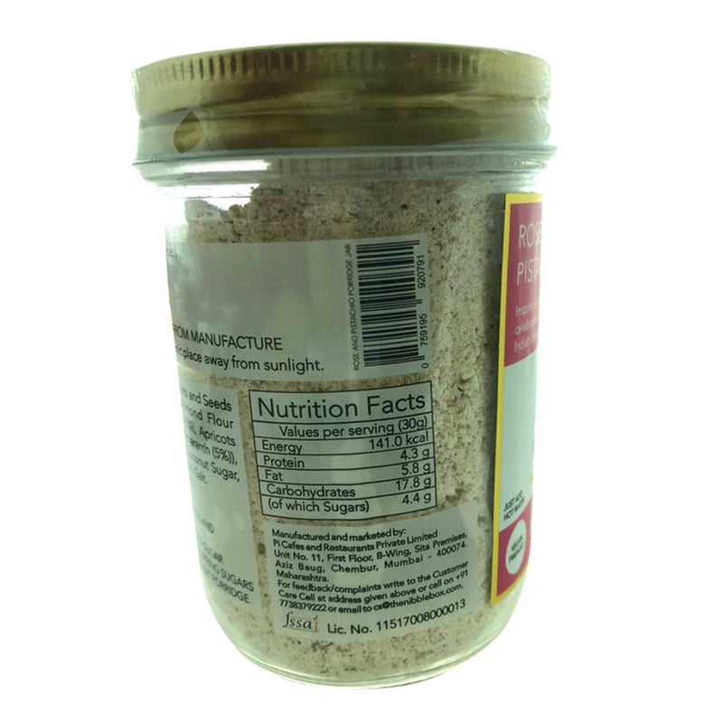 thenibblebox Rose & Pistachio Almond flour Superfood Porridge Instant Breakfast Mix, 200g Jar [40% dry fruits, gluten free, vegan friendly, no refined sugar, no wheat] 5.7g protein per serving - Image 4