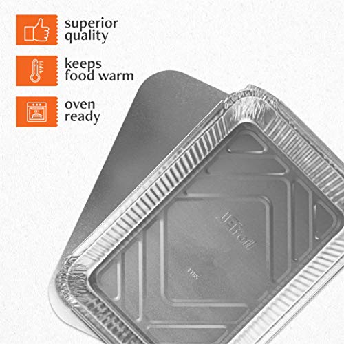 PLASTICPRO Disposable 4 LB Aluminum Takeout Tin Foil Oblong Baking Pans 12'' X 8'' X 2'' Inch With Cardboard Lids - Brownies, Bread, or Lunchbox, Pack of 5 - Image 4