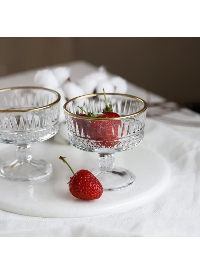Paşabahçe 51749-2 Gilded Elysia Gold Ice Cream Serving Dish  - Image 1