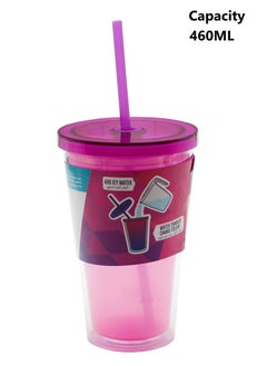 Plastic Tumbler with Lid and Straw for Water & Smoothie 460 ml - pzsku/ZBF127BC87CC81E019B1BZ/45/_/1672687415/4b603737-95a2-4200-9585-177e531c26fe