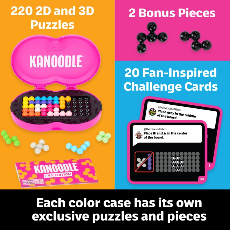 Educational Insights Kanoodle Fan Edition - 20th Anniversary (Magenta) - 3D Puzzles for Kids, Teens, and Adults, Brain Teasers for Kids 8-12, Challenging Logic Puzzles, Single Player Puzzle Toys - Image 3