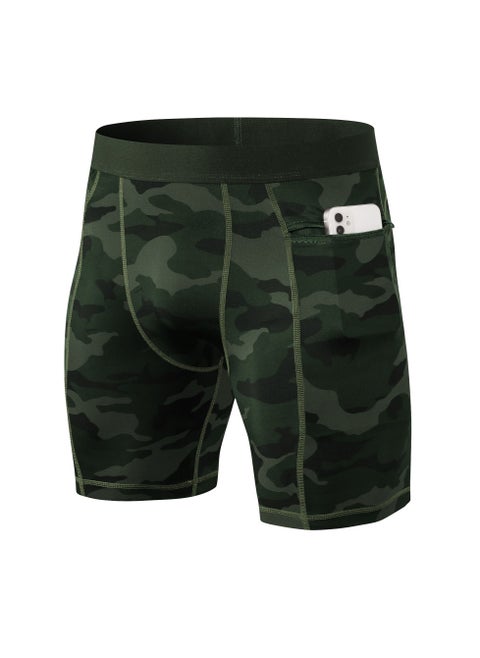 Men Quick Dry Breathable Elastic Shorts Green