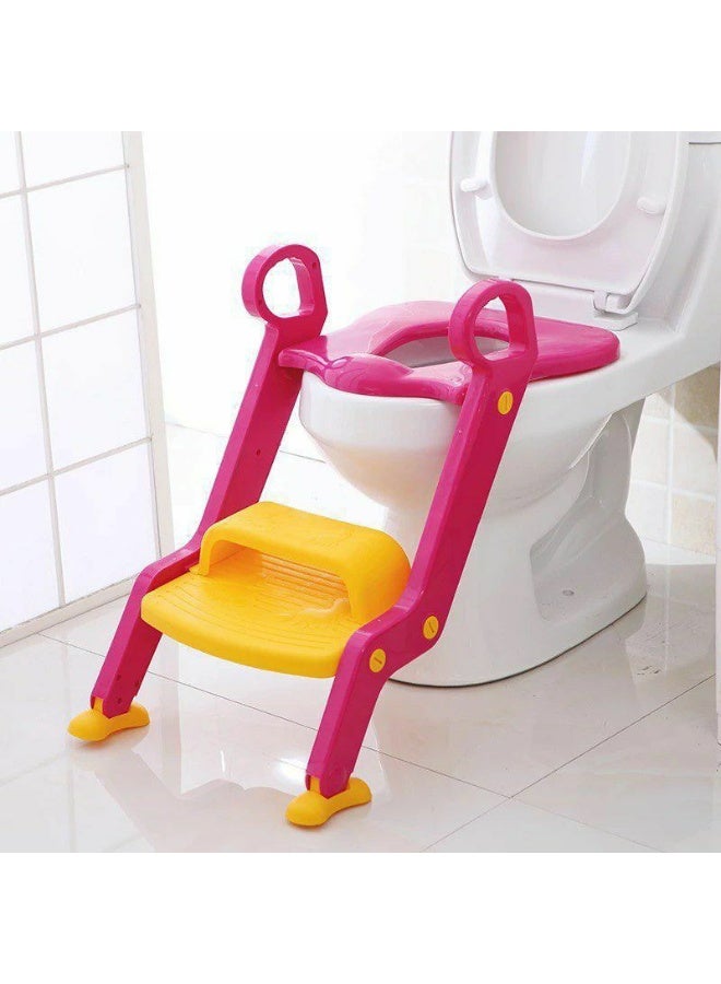Multi-purpose children's potty ladder with adjustable toilet training seat – Safe and comfortable design with fixed steps and side handles – Helps the child learn easily and independently. - Image 2