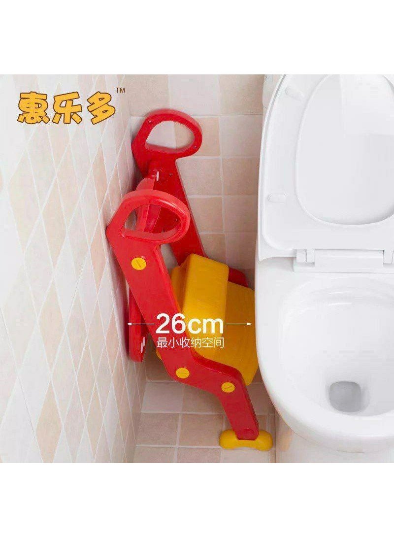 Multi-purpose children's potty ladder with adjustable toilet training seat – Safe and comfortable design with fixed steps and side handles – Helps the child learn easily and independently. - Image 3