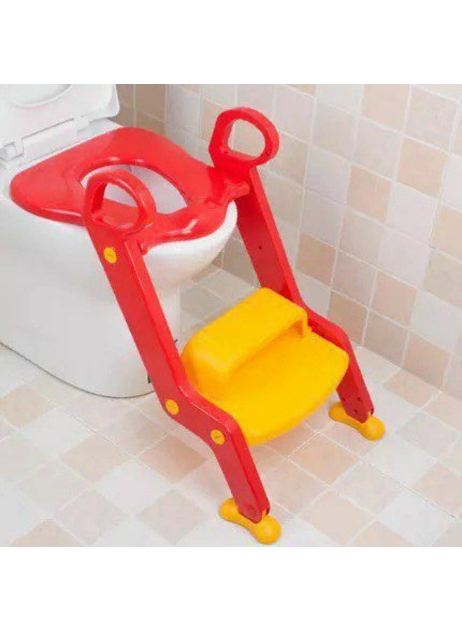 Multi-purpose children's potty ladder with adjustable toilet training seat – Safe and comfortable design with fixed steps and side handles – Helps the child learn easily and independently. - Image 1