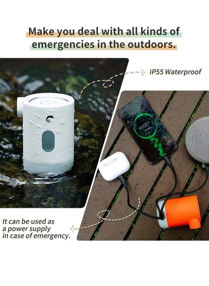 Generic Portable Mini Air Pump, Rechargeable Battery 4 In 1 Electric Air Pump, Ultralight Inflator With LED Light And USB Charging For Sleeping Pads, Air Mattress, Pool Toys, Floats, (Orange)  - Image 4