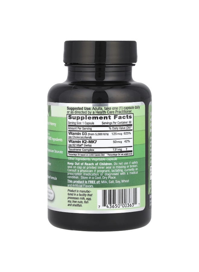 Emerald Laboratories, Vitamin D3 + K2, 60 Vegetable Caps