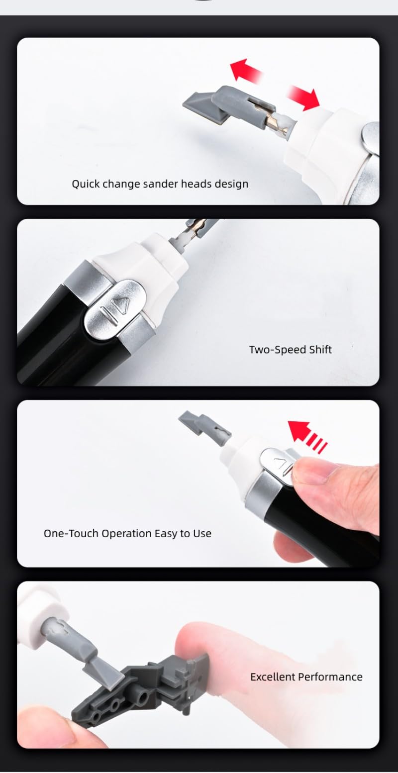 ANSAI Electric Reciprocating Sander, With 8pcs 3D Print ABS Head For Hobbies,Art,Miniature,figure polishing,sanding - Image 4