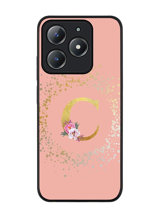Stylizedd For Realme C63 / Realme C61 4G Case,Slim fit Camera Protection, Shockproof Thin Phone cover  - Custom Monogram Floral - C  (Rose Pink ) - Image 1