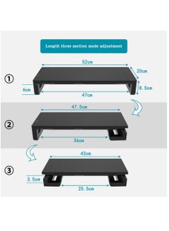 FlashHawk RGB Monitor Stand Riser Laptop Holder with 4 USB Hubs Storage Drawer and Phone Holder for Office Work  - Image 5
