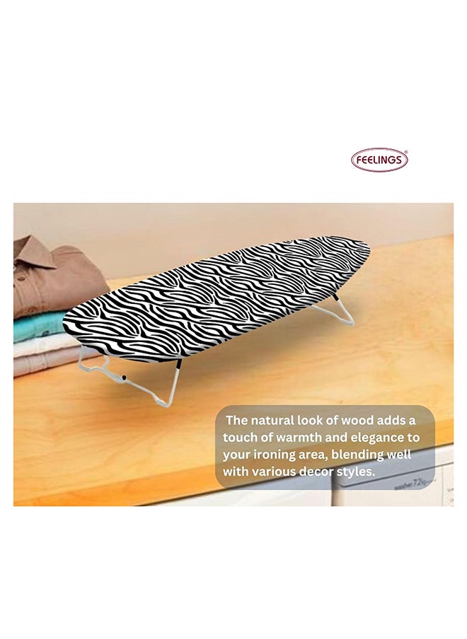 Feelings - Table Top Mesh Ironing Board Multicolour Ironing Table With Iron Holder Foldable And Adjustable 77x31x12cm - Image 1