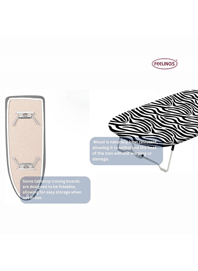 Feelings - Table Top Mesh Ironing Board Multicolour Ironing Table With Iron Holder Foldable And Adjustable 77x31x12cm - Image 1