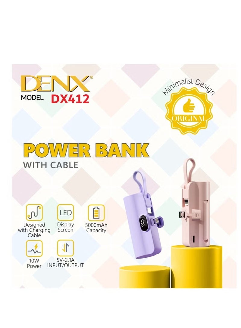 Denx Mini Power bank charger with multiple ports that supports fast charging | 5000 mAh | DX412  - Image 2