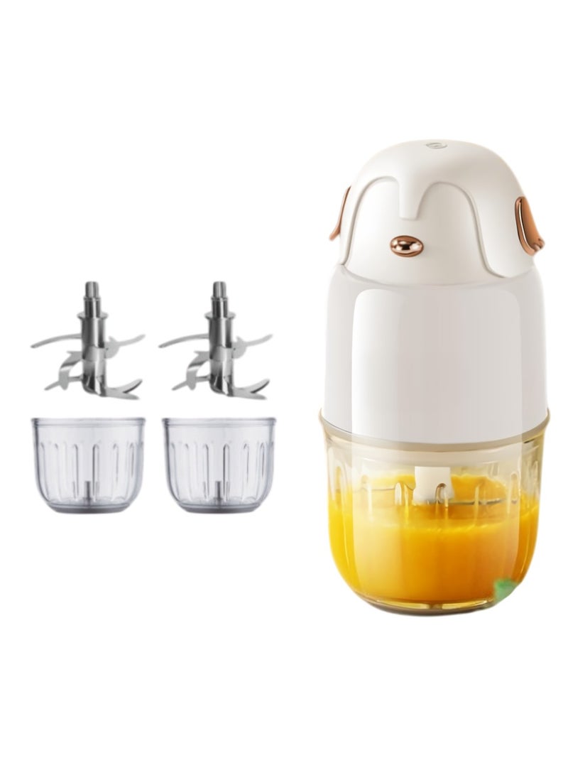 Baby Food Maker, Portable Baby Food Processor, Efficient Food Blender For Baby Food, Food Puree Maker For Vegetable Fruit Baby Food, (1pc, 316 Steel Blades, 8 Leaf Double Cup Double Blades)  - Image 1