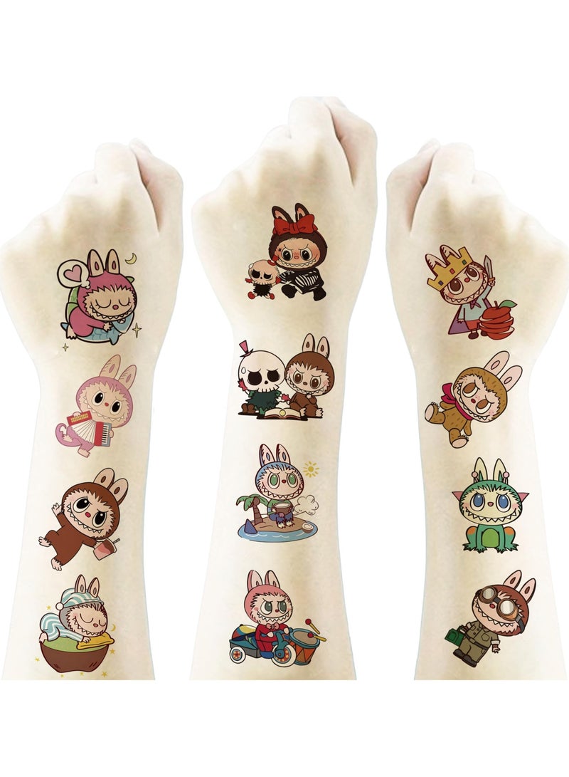 40pcs Sheets Labubu Temporary Tattoos for Kids, Cartoon Labubu Birthday Party Favors Gifts for Girl Boys Home Activity Class Prizes Carnival  - Image 1