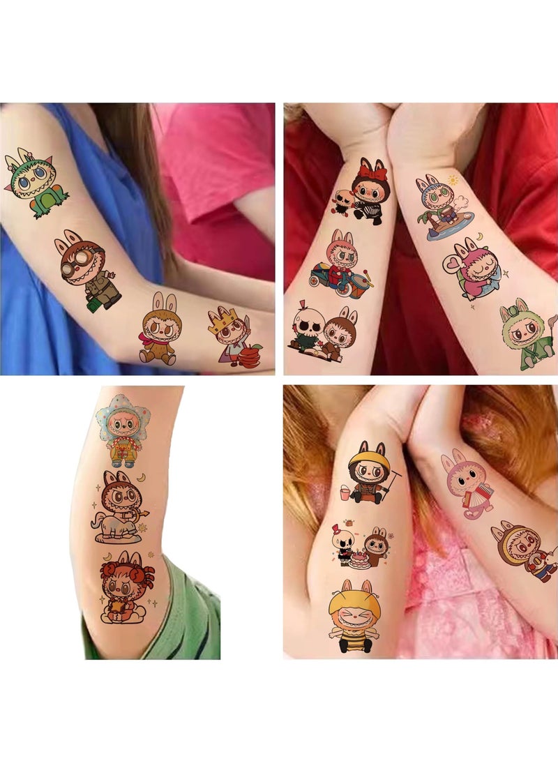 40pcs Sheets Labubu Temporary Tattoos for Kids, Cartoon Labubu Birthday Party Favors Gifts for Girl Boys Home Activity Class Prizes Carnival  - Image 3