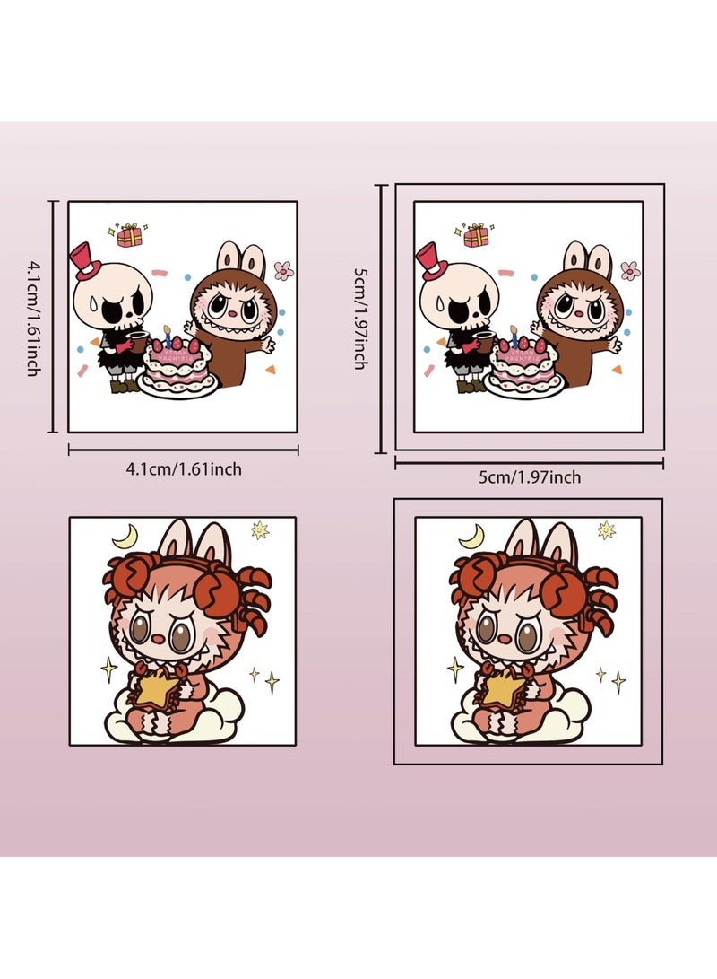 40pcs Sheets Labubu Temporary Tattoos for Kids, Cartoon Labubu Birthday Party Favors Gifts for Girl Boys Home Activity Class Prizes Carnival  - Image 4