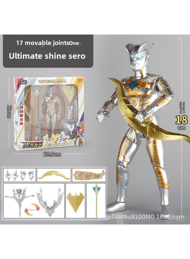 Ultraman Hand-made Spot Gold Cero Beria Geed Tiga Doll Model Stand Kidsren's Toys-Color:Glorious Siro - Image 1