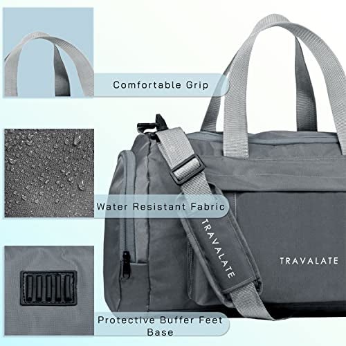 TRAVALATE Travel Duffle Luggage Bag Organizer | Multi Pocket Ultra-Light| Polyester 45 Lt| Men and Women | 21 X 09 X 11 Inch - Grey - Image 4