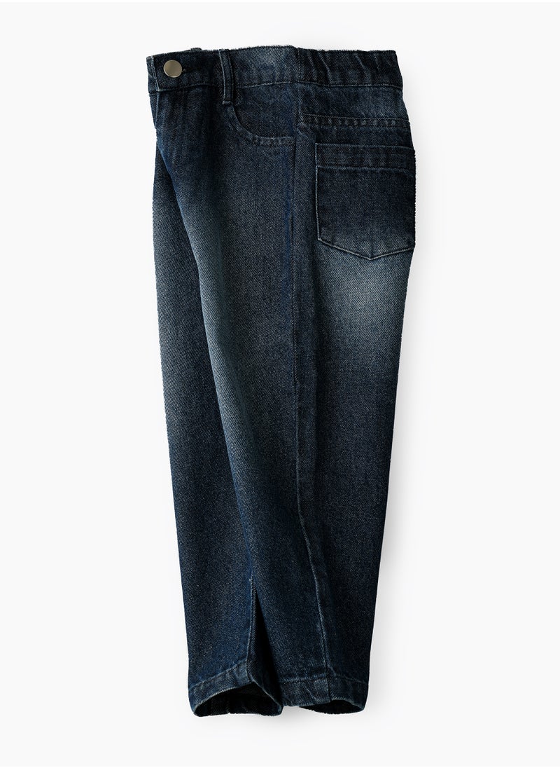 Jelliene Girls' Blue Washed Denim Jeans  - Image 3