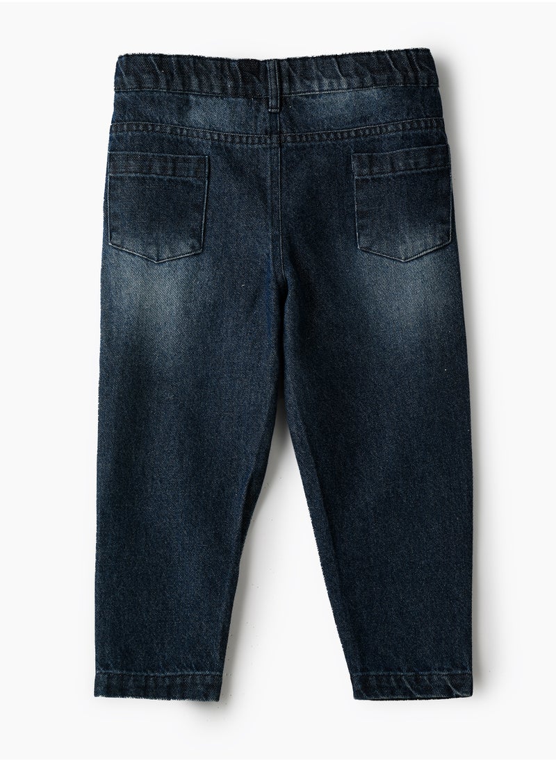 Jelliene Girls' Blue Washed Denim Jeans  - Image 2