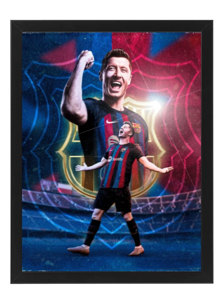 Boomah Accessories Robert Lewandowski Barcelona Poster With Frame 30X40 cm 