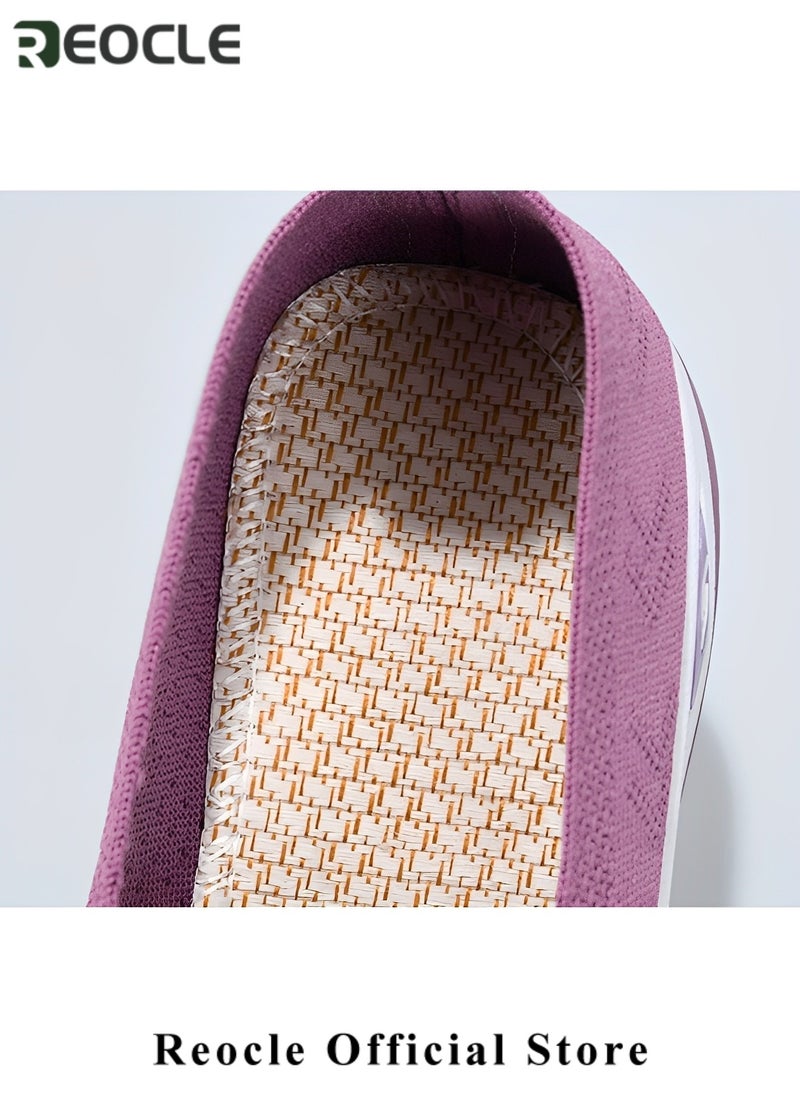 REOCLE - Women's Woven Shoes Orthopedic Breathable Soft Shoes Walking Slip on Shoes Breathable Comfortable Single Shoes with Arch Support - Image 1