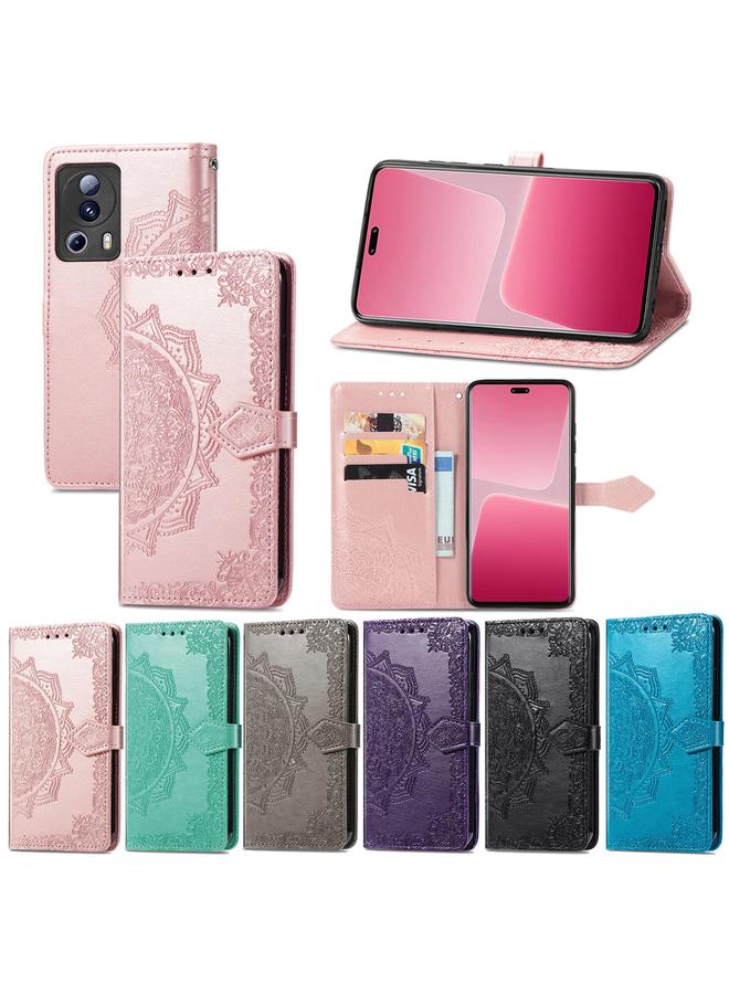 erorex Case For Xiaomi 13 Lite Mandala Flower Embossed Horizontal Flip Leather Phone Case - Image 5