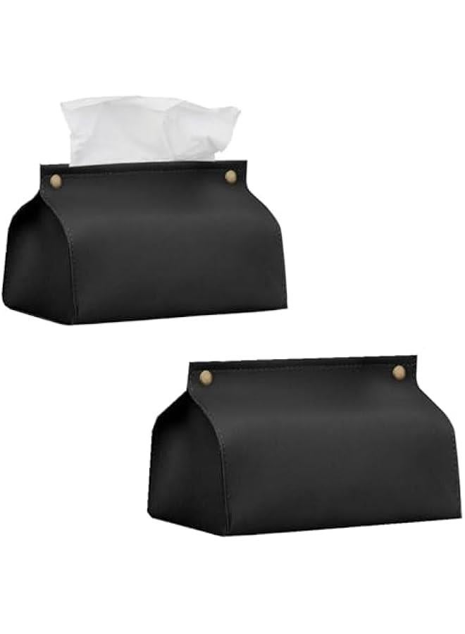 TRASSLE Tissue Box Cover Holder,Leather Rectangular Tissue Box Cover Holder Organizer for Car,Bathroom, Home Living Room, Bedroom,Kitchen,Vanity Countertop,Office Desk  - Image 1