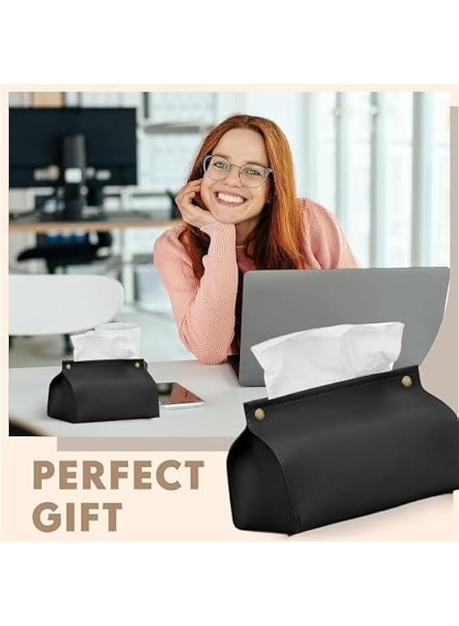 TRASSLE Tissue Box Cover Holder,Leather Rectangular Tissue Box Cover Holder Organizer for Car,Bathroom, Home Living Room, Bedroom,Kitchen,Vanity Countertop,Office Desk  - Image 4