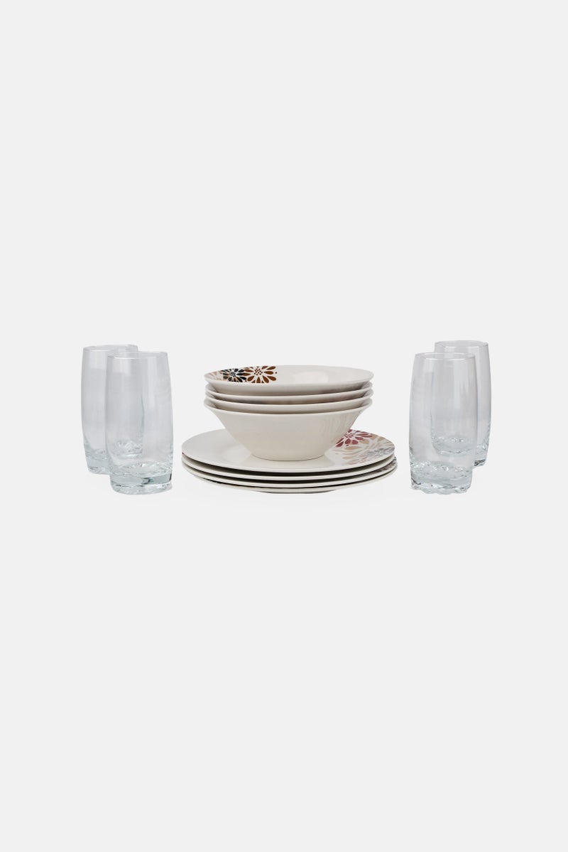 Gibson Everyday 12 Pieces Fine Ceramic Dinnerware Set, White - Image 1