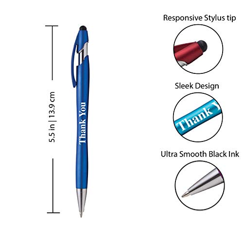 Express Pencils "Thank You" Gift Stylus Pens For All TouchScreen Devices - 2 in 1 Combo Pen for Events, Parties, Employee Appreciation & More (50 Pack) - Image 2