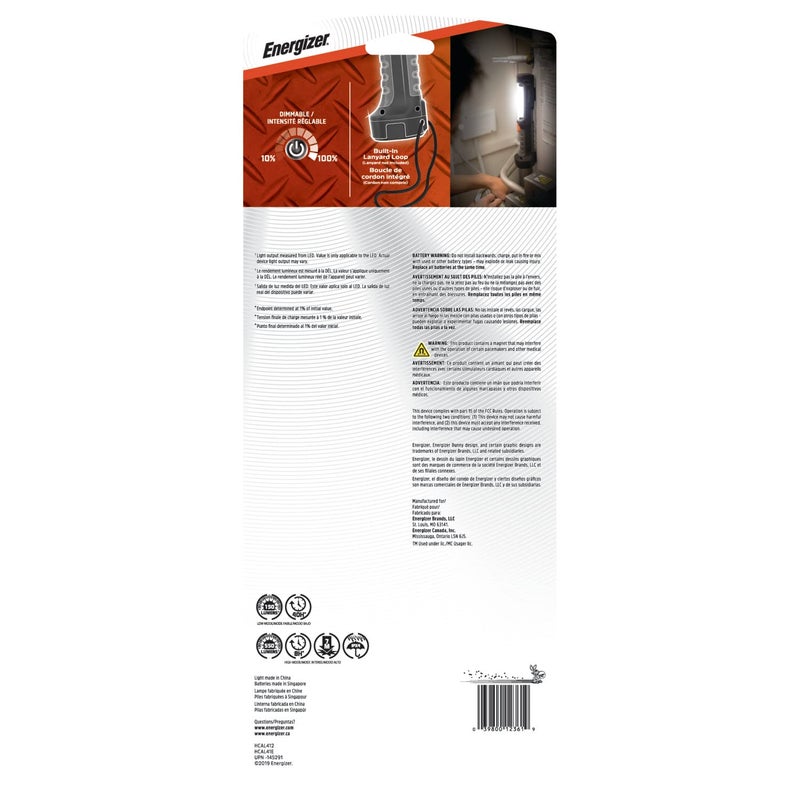 Energizer HC-550 LED Flashlight, Water Resistant LED Magnetic Work Light, Flash Light with AA Batteries Included, Pack of 1 - Image 4