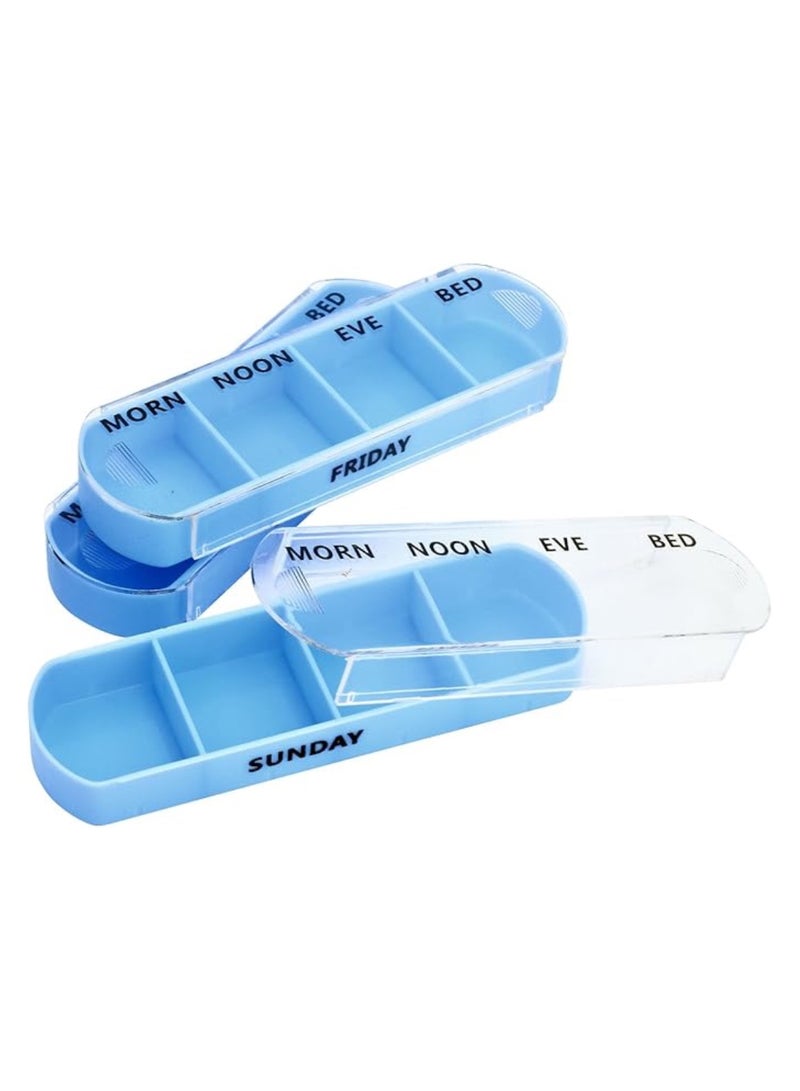 7 Day Pill Box Pillbox Weekly Pill Organizer Holder Dispenser with 4 Daily Schedule Lines - Image 5
