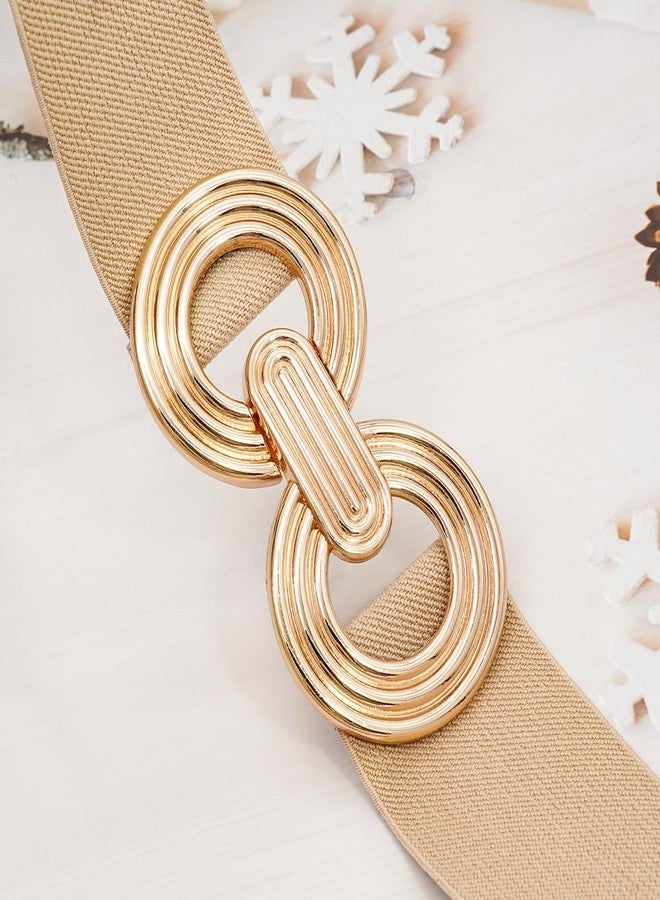 LIMHOO Women's Wide Elastic Waist Belt Fashion Stretchy belt Waistband for Dresses (P19519-Khaki-S) - Image 4