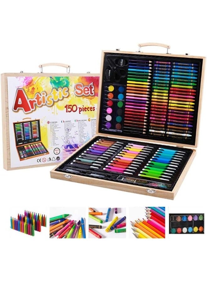 ARTISTIC 150 Piece Drawing Set, Kids Art Set for Drawing and Painting with Oil Pastel Watercolor Pencil for Girls and Boys, Professional Coloring Set for Kids Beginners and Adults - Image 1