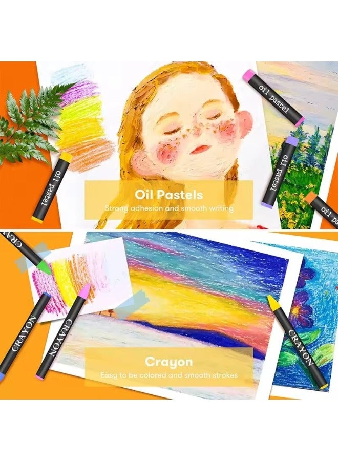 ARTISTIC 150 Piece Drawing Set, Kids Art Set for Drawing and Painting with Oil Pastel Watercolor Pencil for Girls and Boys, Professional Coloring Set for Kids Beginners and Adults - Image 4