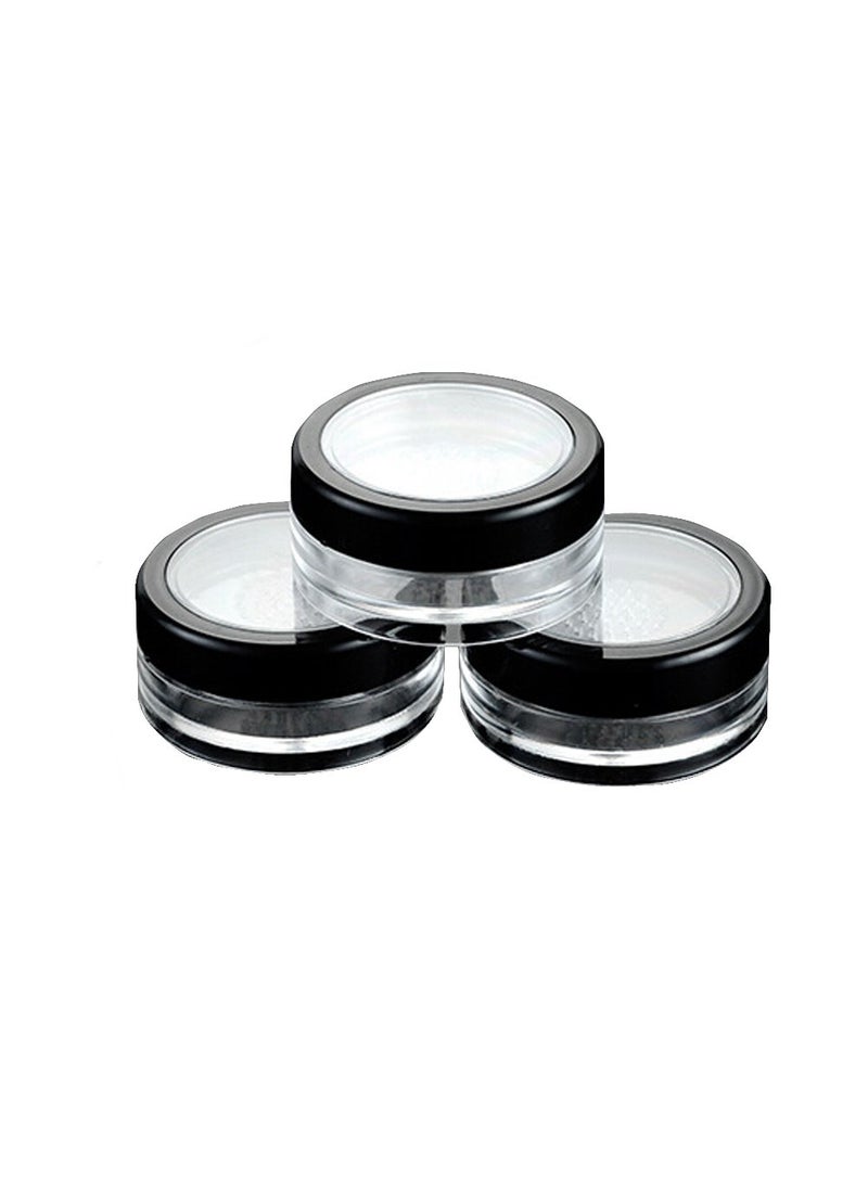 Teensery 6 Pcs 10g 10ml Empty Plastic Clear Makeup Jar Cosmetic Cream Face Powder Blusher Foundation Container Pots With Sifter And Black Rimmed Lid 