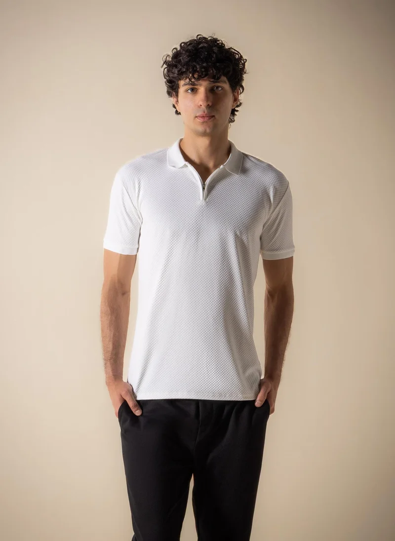 SHAPES SLIM TEXTURED POLO SHIRT